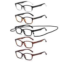 HILBALM Reading Glasses 5 Pairs Quality Readers Spring Hinge Glasses for Reading for Men and Women (5 Pack Mix Color, 2.00x Diopters)