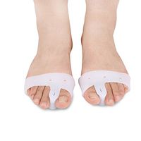 Bunion Corrector, 2pcs Gel Toe Separators Splint Protector Toe Pain Hallux Valgus Relief Big Toe Spacers for Women & Men (White)