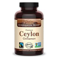Organic Ceylon Cinnamon (100% Certified) Supplement, 180 Capsules, 3 Month Supply