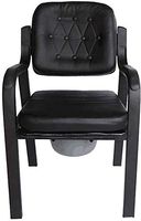 LMEIL 3 in 1 Chair Padded Toilet Seat Shower Commode Mobile Chair Commode PU Soft backrest/Shower Chair