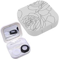 Portable Contact Lens Case Box Travel Kit Mirror + Bottle + Tweezers Container Holder [ Flora Lvintage Baroque ]