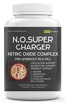 N.O. Supercharger - Nitric Oxide Complex - Pre-Workout in A Pill. Preworkout Ingredients Without The Extra Calories or Artificial Flavors, Sweeteners or Colors