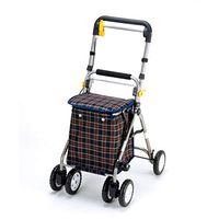 Medical Wheel Walking Aid Height Adjustable, Upright Posture Rolling Walker Large Space, Super Lightweight Aluminum, Mobility Portable Rollator Walker with 4 Wheel, for Seniors Shopping,Black