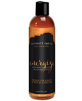Intimate Organics Energizing Massage Oil, Fresh Orange and Wild Ginger, 4 Ounce