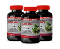Stamina Vitamins for Men - Black MACA 1000 MG - Premium Herbal Supplement - maca lepidium meyenii for Women - 3 Bottles 270 Vegetable Capsules