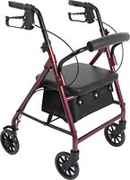 ProBasics Junior Rollator with Loop Brakes and Pouch (Burgundy)