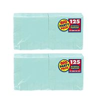 Amscan Big Party Value Pack 250 Count Beverage Napkins, Robbins Egg Blue