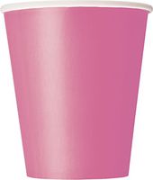 Unique Industries, Disposable Paper Cups, Party Supplies - Hot Pink, 9oz, Pack of 14