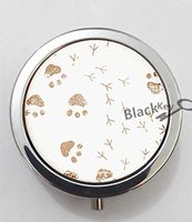 BlackKey Paw Pattern of Animal 3-Compartment Decorative Pocket Gift Box Case Organizer for Pill, Color 1-1351