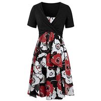 Womens Sunflower Short Sleeve Midi Dresses Bow Tie Front Bandage Suit Summer Casual Cardigan Tops Straps Mini Tshirt Dress Loose Swing Flowy Pleated Floral Sun Dress