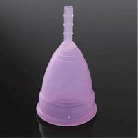 Kerocy Feminine Hygiene Cups Reusable Period Soft Medical Silicone Menstrual Cups Small & Large (L, Purple)