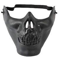 Givanthren Skull Skeleton Mask Hunting Protect Gear Half Face Halloween Mask for Cosplay Party Black