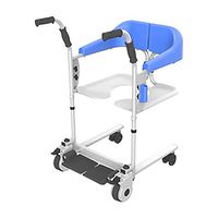 Ultralight Transport Wheelchair Bedside Locking Casters Patient Bedside Commode Elderly Can Shower Toilet Care Manual Wheelchair Take Care of Patient Moving Machine