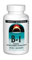 Source Naturals Vitamin B-1 Thiamin 100 mg Supports Energy Production - 250 Tablets