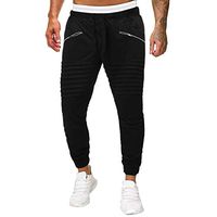 HebeTop Mens Fashion Joggers Sports Pants - Cotton Cargo Pants Sweatpants Trousers Mens Long Pants Black