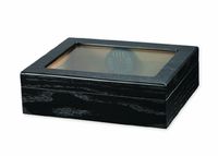 Quality Importers Trading Traveler Glass Top Humidor, Holds Up to 20 Cigars, Black