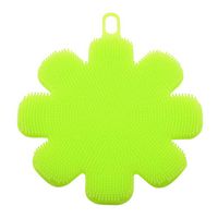 Amiley Food-grade Antibacterial Silicone Dish Washing Sponge Scrubber Kitchen Cleaning antibacterial Tool for Kitchen Wash Pot Pan Dish Bowl / Wash Fruit and Vegetable (Green)