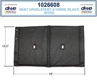 Seat Upholstery with Attachment Hardware for Drive RTL10266 Rollator Walker - Black - for Standard Model