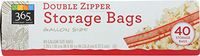 365 Everyday Value, Double Zipper Storage Bags, Gallon Size, 40 ct