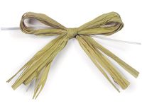 MOSS 4" Pre-Tied Raffia Bowswith 6" Twist Ties (10 unit, 12 pack per unit.)
