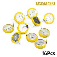 Battery CR1632 3V 2 Tabs Coin Cell for Main Board Toy Electronic Scale 16Pcs