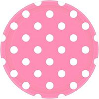 New Pink Dots Round Plates | 8 Ct. | 9"