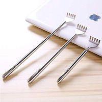 RICISUNG Stainless Steel Telescopic Back Scratcher Extendable Back Massager Tool with Pocket Clip Stainless Steel