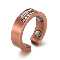 RainSo Mens Womens Copper Magnetic Therapy Rings Pain Relief for Arthritis Adjustable (12)