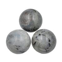 AD Beads Natural Gemstone Harmony Round Ball Crystal Healing Sphere Massage Rock 20~50mm (04 Labradorite, 50mm)