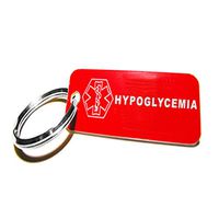 My Identity Doctor - Pre-Engraved Hypoglycemia Plastic Medical Alert ID Keychain, Small 2.25 x .79 Inch