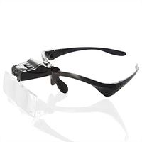 Black Magnifying Glass Lens Head Mount Bracket&Headband 5 Magnifier Set 2 LED Light Optical Loupe for Jewelers Handcraft