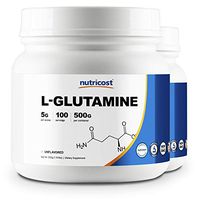 Nutricost L-Glutamine Powder 500G (2 Pack) - 5000mg Per Serving - 1.1 Pounds & 100 Servings Each - Highest Purity