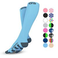 Go2Socks Compression Socks for Men Women Nurses Runners 20-30 mmHg Medical Stocking Athletic (CarolBlue, M)