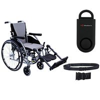 S-Ergo 125 Ergonomic Wheelchair | Seat Size 16" X 17" | Flip-Back Armrest | Upgraded to Elevating Legrests | Frame Color Silver & Free 130 dB Black Safety Alarm! + Black Belt!
