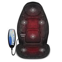 Snailax Memory Foam Massage Seat Cushion - Back Massager with Heat,6 Vibration Massage Nodes & 3 Heating Pad, Massage Chair Pad for Home Office Chair or Car Seat