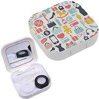 Portable Contact Lens Case Box Travel Kit Mirror + Bottle + Tweezers Container Holder [ Colorful Shopping ]