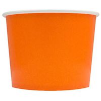 Orange Paper Ice Cream Cups - 16 oz Disposable Dessert Bowls - Comes in Many Colors - Frozen Dessert Supplies - 100 Count