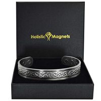Magnetic Bracelet for Arthritis by Holistic Magnets Copper Bracelet for Pain Relief Health Bracelet Unisex Antique Silver Toned Gift Boxed (EKP)-Celtic Eternity Knot (L: Wrist 7.7-8.75 inch)