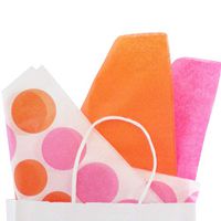 BonBon Paper Premium Tissue Paper (20 x 30, Pink Orange Polka Dot)