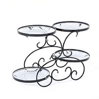 Home big wrist Snack Tray, Melon Storage Tray, Multi-Layer Candy Box Decorative hotel retro soup bowl (Color : Black)