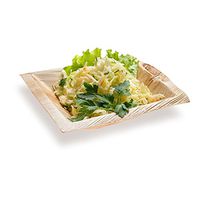 Palm Leaf Bowl, Square Palm Leaf Bowl - Palm Salad Bowl, Organic Biodegradable Leaf Bowl - 7 Inch, 12 Ounce - 100ct Box - Restaurantware
