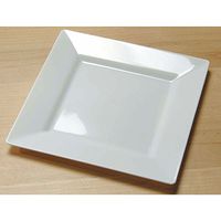 Disposable Dessert Plate Square White Plastic - 6 1/2"Sq 120 Per Case