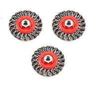 Forney 72759 Wire Wheel Brush, Twist Knot with 5/8-Inch-11 Threaded Arbor, 4-Inch-by-.020-Inch, Sold as 3 Pack