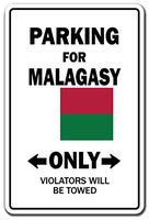 Parking for Malagasy ONLY Sign Madagascar Flag National Pride Love | Indoor/Outdoor | 14" Tall