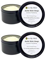 Olive My Skin Lemon Verbena Solid Dish Soap – Replaces Liquid Dish Soap - Eco-Friendly, Recyclable, Septic Safe - Olive Oil Based, Artisan Made, Small Batch 8 oz. (8 Ounce (2 Pack))