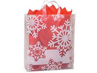 Frosted Snowflake Flurry Bags - Queen Snowflake Flurry Plastic Bags Mini Pk 4 mil HD Plastic 16x6x18" (2 Packs; 25 Bags Per Pack) - Wraps-SFFMQ