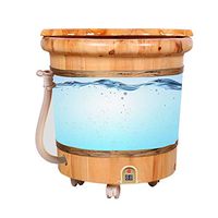 Foot Massagers Foot Bath Foot Bath Barrel Thermostatic Electric Heating Wooden Foot Bath Barrel Adult Household Footbath high deep Barrel Massage Tools (Color : Brown, Size : 413142cm)