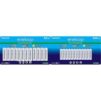 Panasonic BK-3MCCA16FA eneloop AA 2100 Cycle Ni-MH Pre-Charged Rechargeable Batteries & BK-4MCCA12FA eneloop AAA 2100 Cycle Ni-MH Pre-Charged Rechargeable Batteries