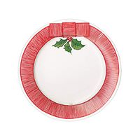 Ribbon Border Holly Paper Salad/Dessert Plates - 8 Per Package