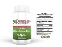 S-Acetyl Glutathione Plus NAC 1000mg  Vitamin B6 10mg | Acetylated Form of Glutathione |Optimum Absorption & Bioavailability |Powerful Antioxidant | 60 Vegetarian Capsules | Adaptogen Research